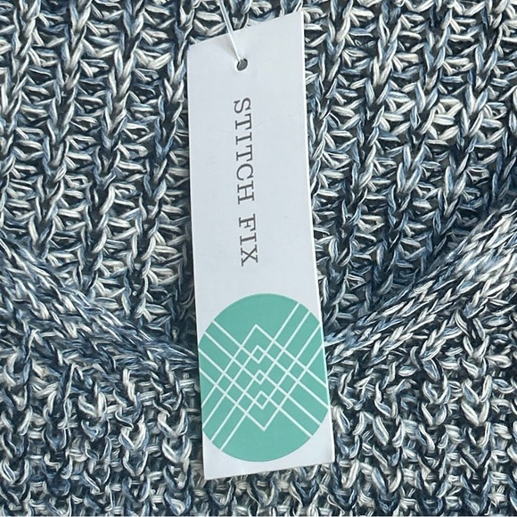 NWT Staccato Stitch Fix Blue Marled Knit Reegan V-Neck Sweater Small - Picture 6 of 8